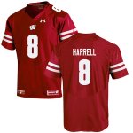 Men's Wisconsin Badgers NCAA #8 Deron Harrell Red Authentic Under Armour Stitched College Football Jersey KM31X08XJ